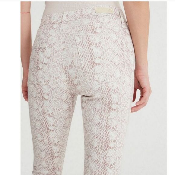 AG Adriano Goldschmied Blush Pink Snakeskin Jeans Size 29R - Picture 5 of 12